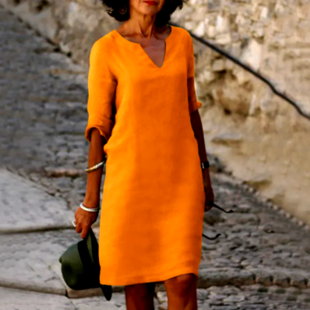 Women Dress | V-Neck Quarter Sleeve Knee Length Design