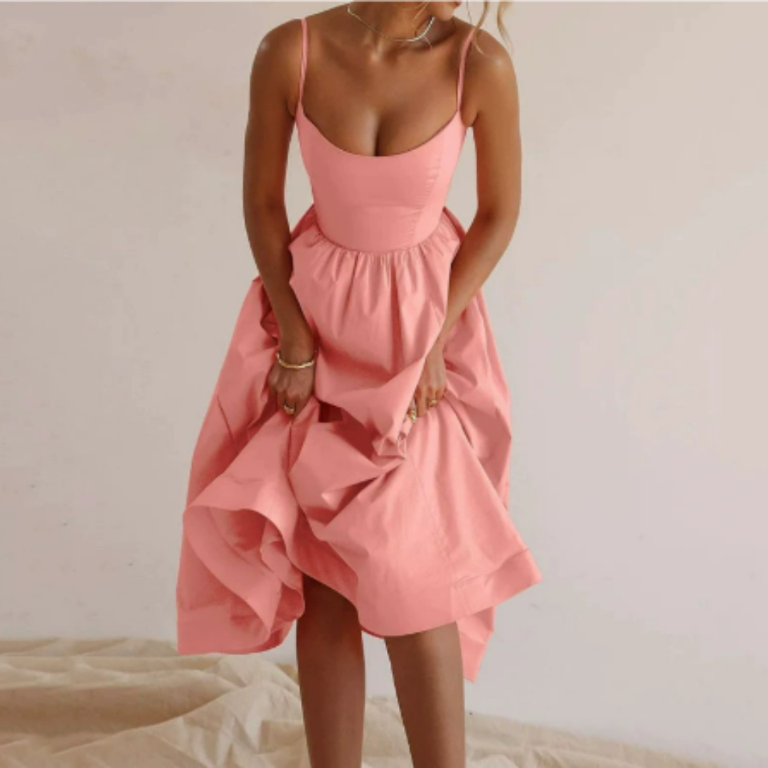 Women Midi Dress | Sleeveless A-Line Midi Length Design