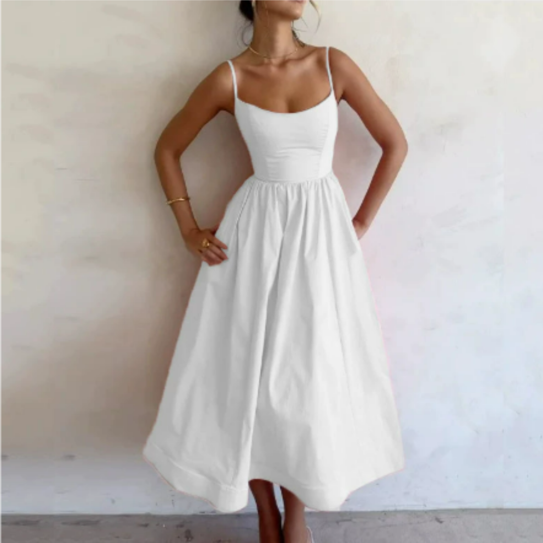 Women Midi Dress | Sleeveless A-Line Midi Length Design