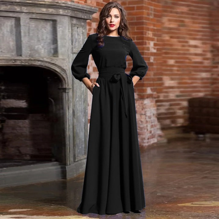 Women Dress | Long Sleeve Maxi Length With A-Line Silhouette Shape