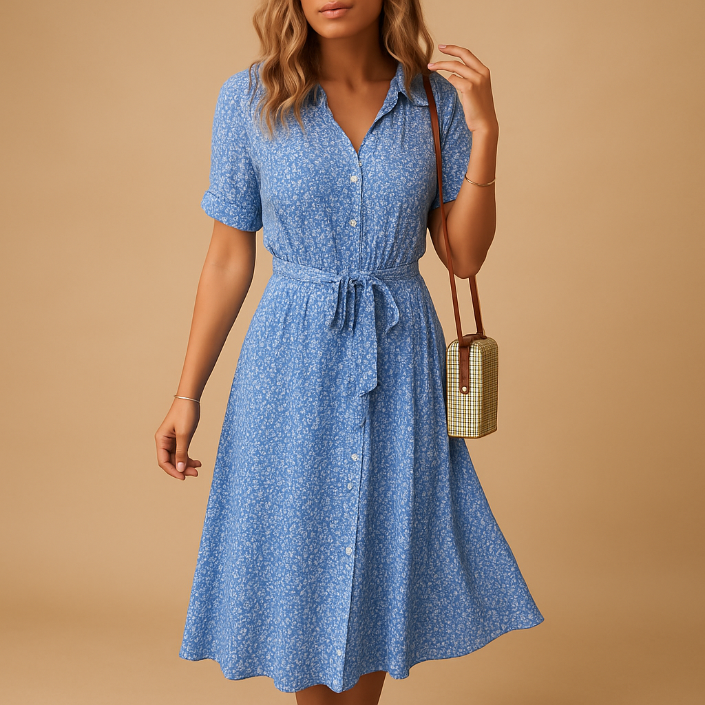 Women Midi Dress | Short Sleeve Floral Print Design