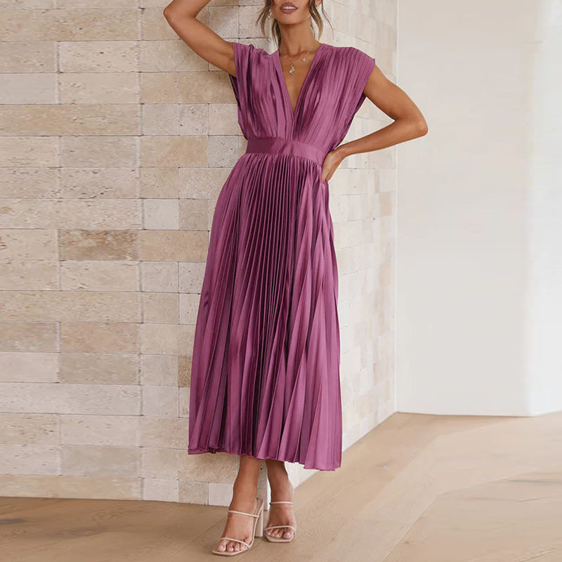 Women V-Neck Dress | Sleeveless Fit