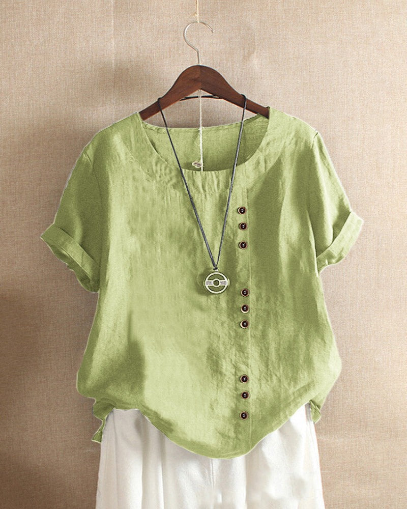 Women Blouse | Short Sleeve Classic Round Neck Fit