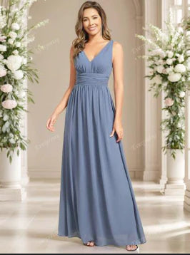 Women Dress | Sleeveless Maxi Length V-Neck Design