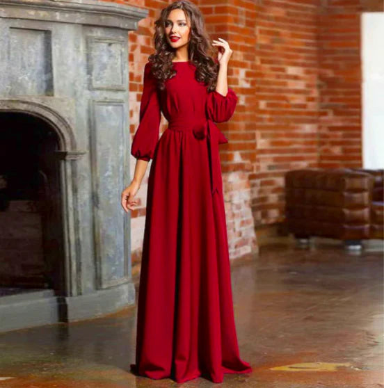Women Dress | Long Sleeve Maxi Length With A-Line Silhouette Shape
