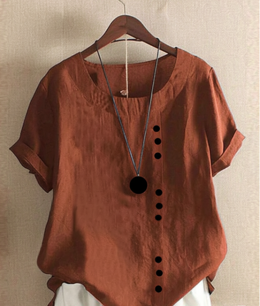 Women Blouse | Short Sleeve Classic Round Neck Fit