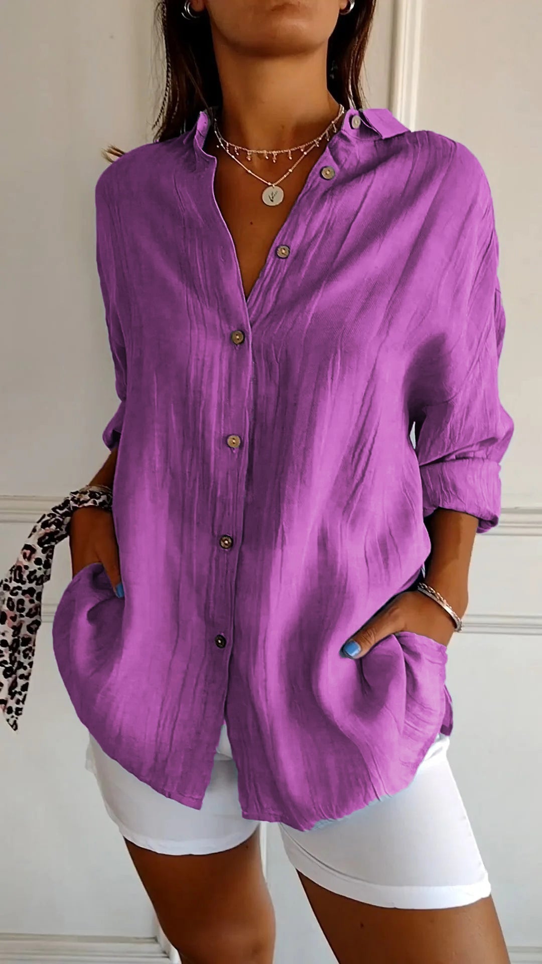 Women Button-Down Shirt | Regular Fit Front Button Closure Design