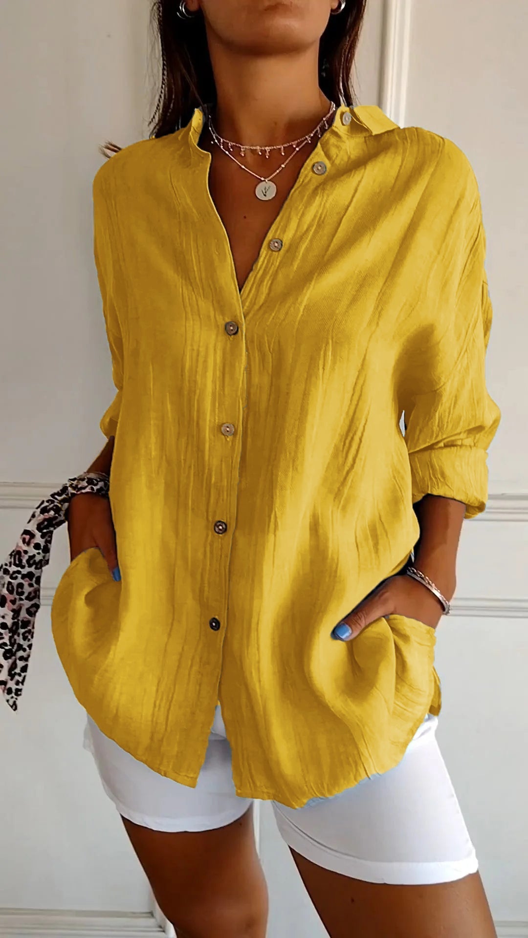 Women Button-Down Shirt | Regular Fit Front Button Closure Design